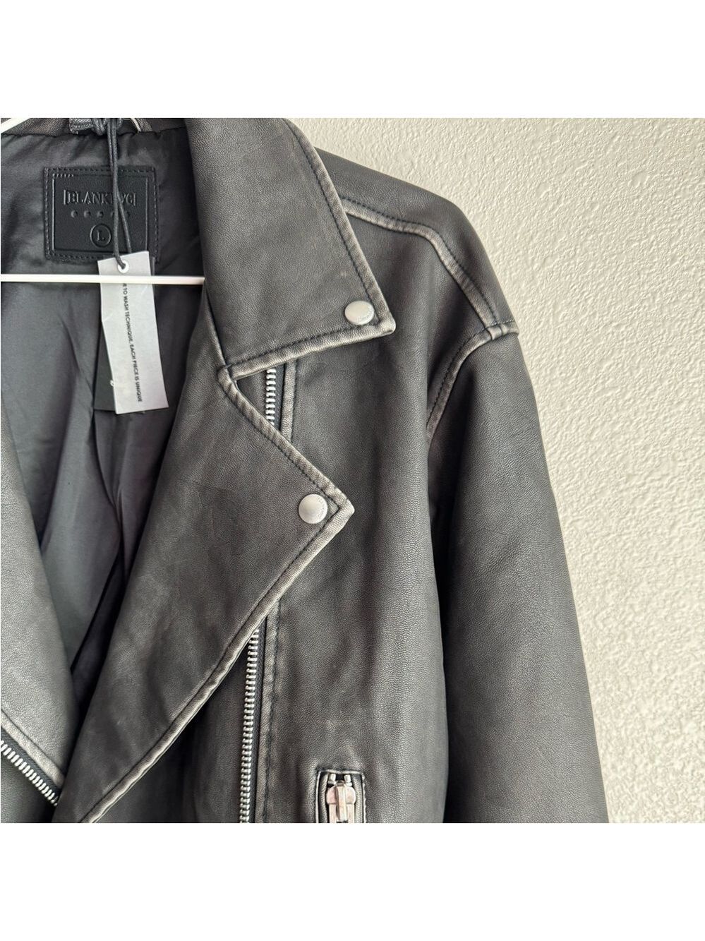 BLANK NYC Vegan Leather Moto Jacket with Belt - Picture 6 of 11